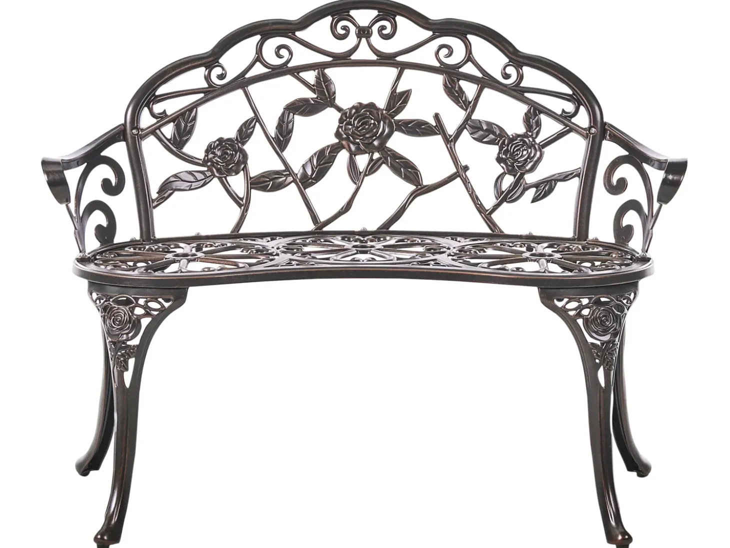 Havebænk PIURA 88 cm Metal Mørkebrun
