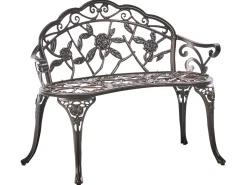 Havebænk PIURA 88 cm Metal Mørkebrun