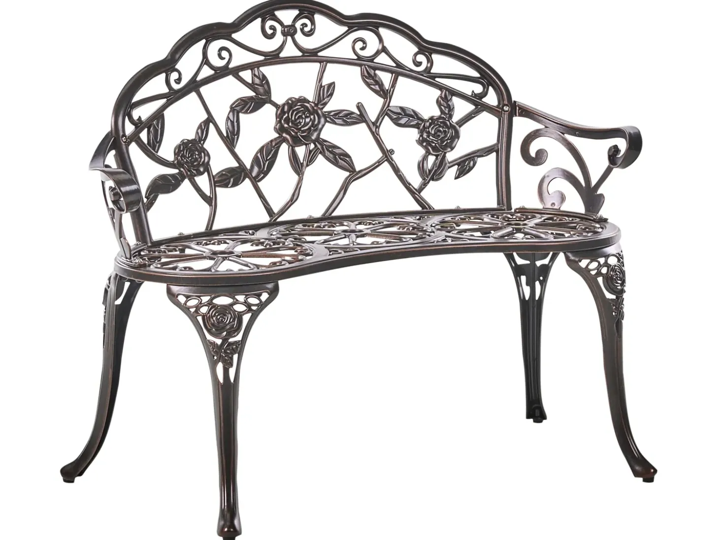 Havebænk PIURA 88 cm Metal Mørkebrun