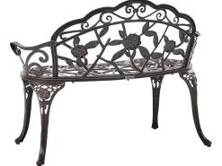 Havebænk PIURA 88 cm Metal Mørkebrun