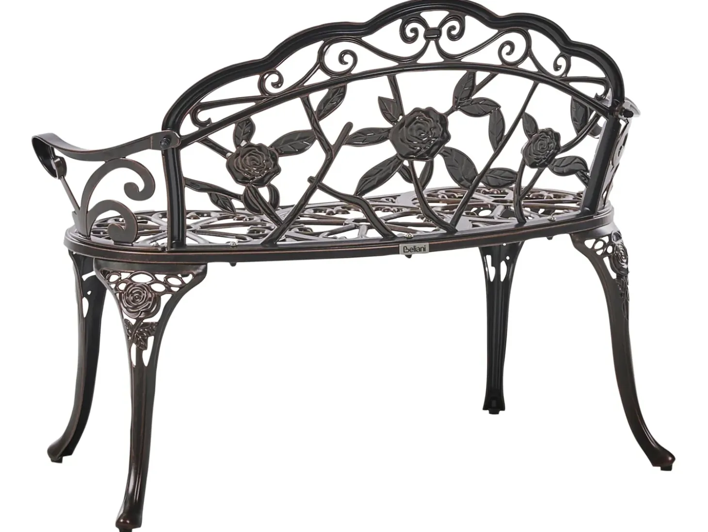 Havebænk PIURA 88 cm Metal Mørkebrun