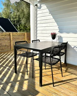 Havebord BARTICA 154 cm 84 cm Sort