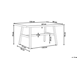 Havebord CANETTO 150 cm 90 cm Glas Sort