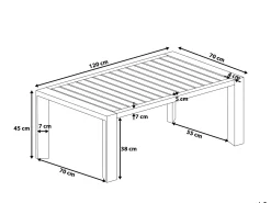 Havebord CASTELLA 120 cm 70 cm Metal Brungrå