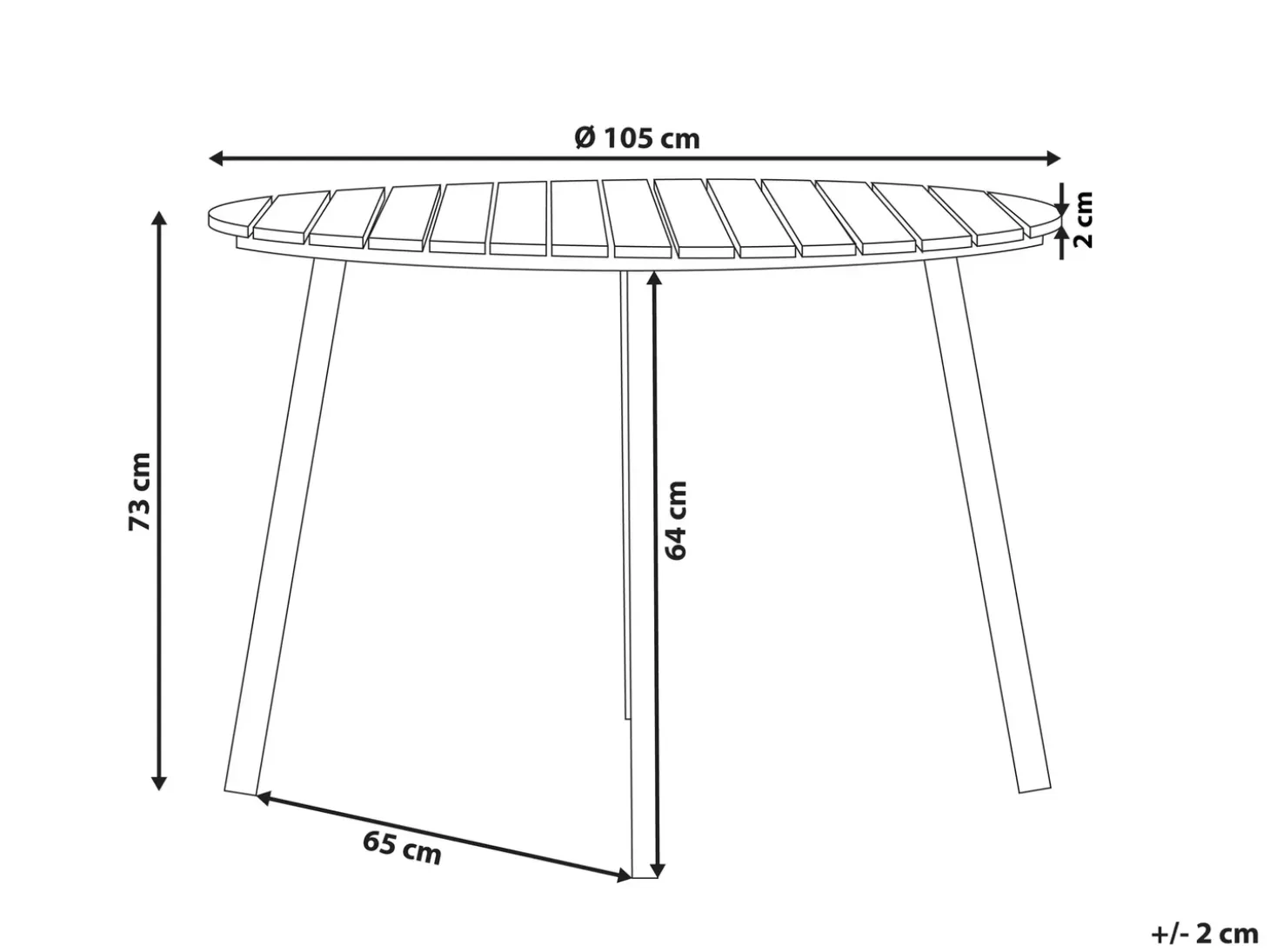 Havebord CAVOLI 105 cm 105 cm Brun