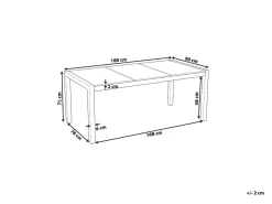 Havebord COSOLETO 180 cm 90 cm Glas Hvid