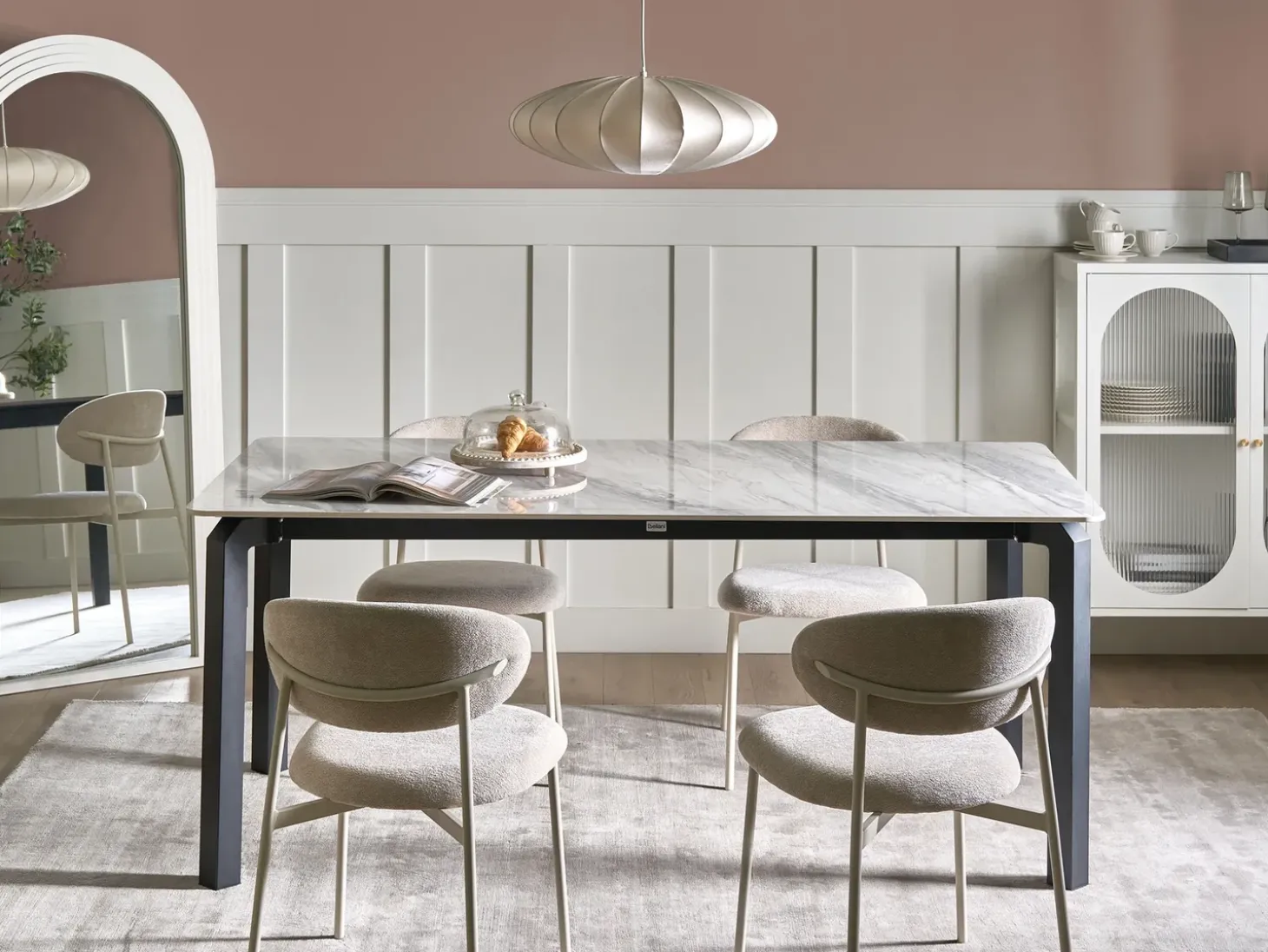 Havebord FELETTO 180 cm 90 cm Sten Grå marmor