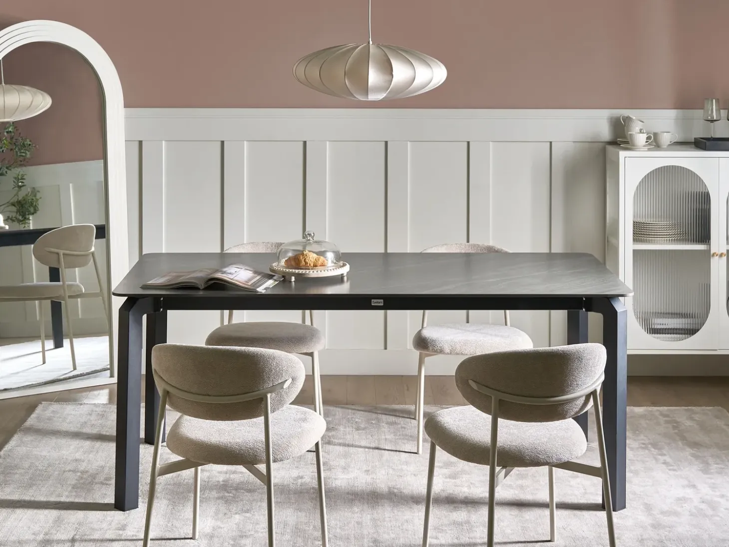 Havebord FELETTO 180 cm 90 cm Sten Sort marmor