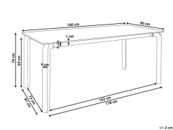 Havebord FELETTO 180 cm 90 cm Sten Sort marmor