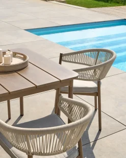 Havebord FLAVIA 185 cm 96 cm Metal Brun