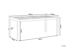 Havebord GROSSETO 220 cm 100 cm Eukalyptustræ Brun