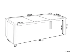 Havebord GROSSETO 220 cm 100 cm Flammet Granit Grafit