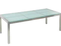 Havebord GROSSETO 220 cm 100 cm Krakeleret glas Transparent