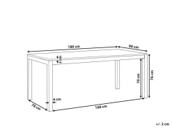 Havebord GROSSETO 180 cm 90 cm Poleret Granit Sort