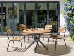 Havebord LISSONE 110 cm 110 cm Akacietræ Brun