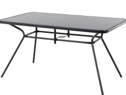 Havebord LIVO 140 cm 80 cm Glas Sort