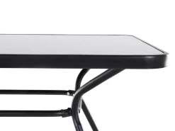 Havebord LIVO 140 cm 80 cm Glas Sort