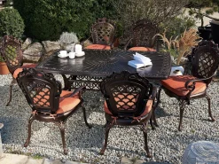 Havebord LIZZANO 165 cm 102 cm Metal Mørkebrun