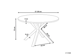 Havebord MALETTO 120 cm 120 cm Glas Mørkegrå