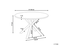 Havebord MALETTO 120 cm 120 cm Glas Sølv