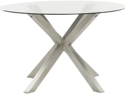 Havebord MALETTO 120 cm 120 cm Glas Sølv