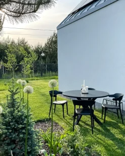 Havebord MALETTO 120 cm 120 cm Glas Sort
