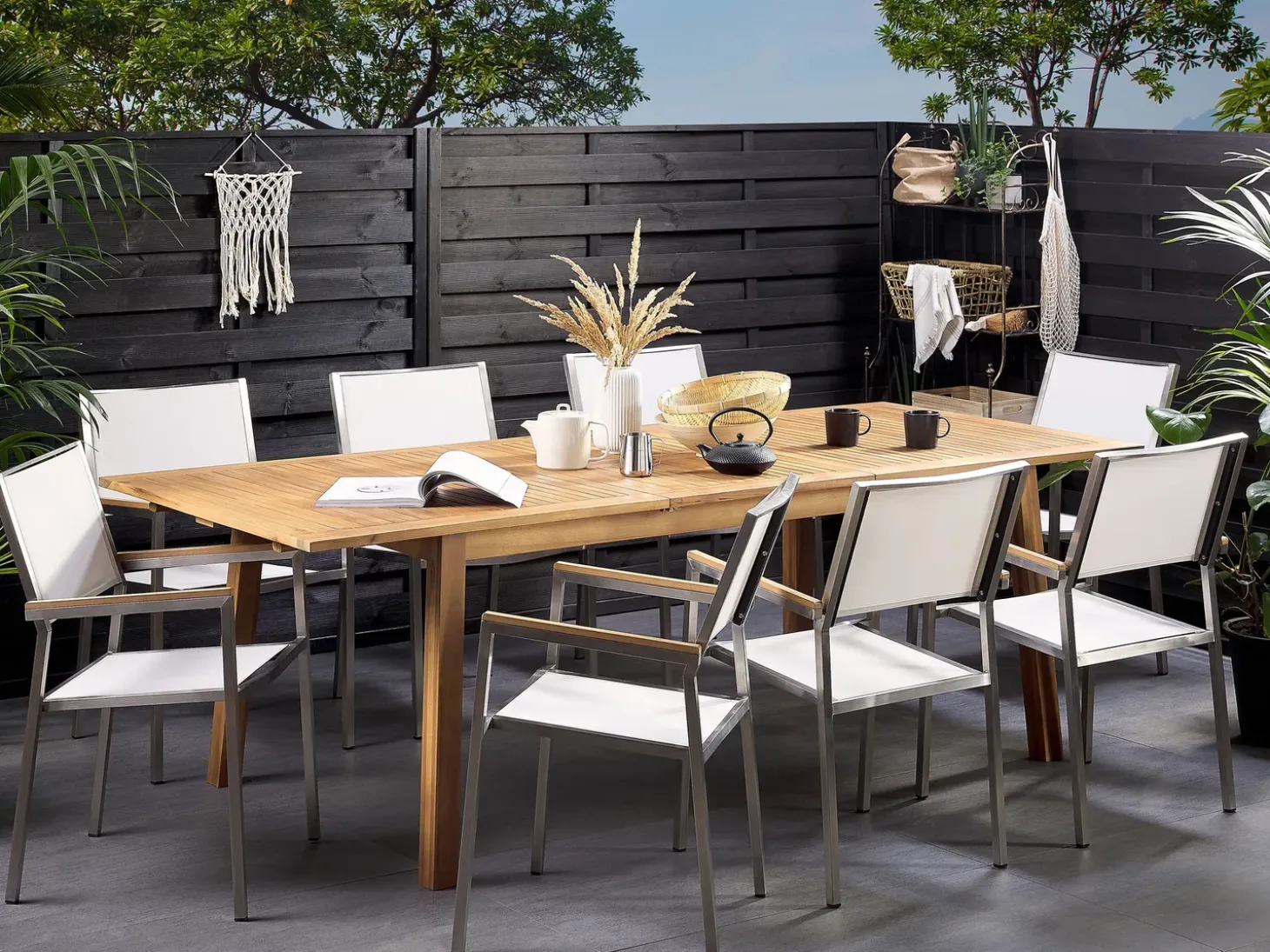 Havebord med udtræk CESANA 180/240 cm 100 cm Akacietræ Lysebrun