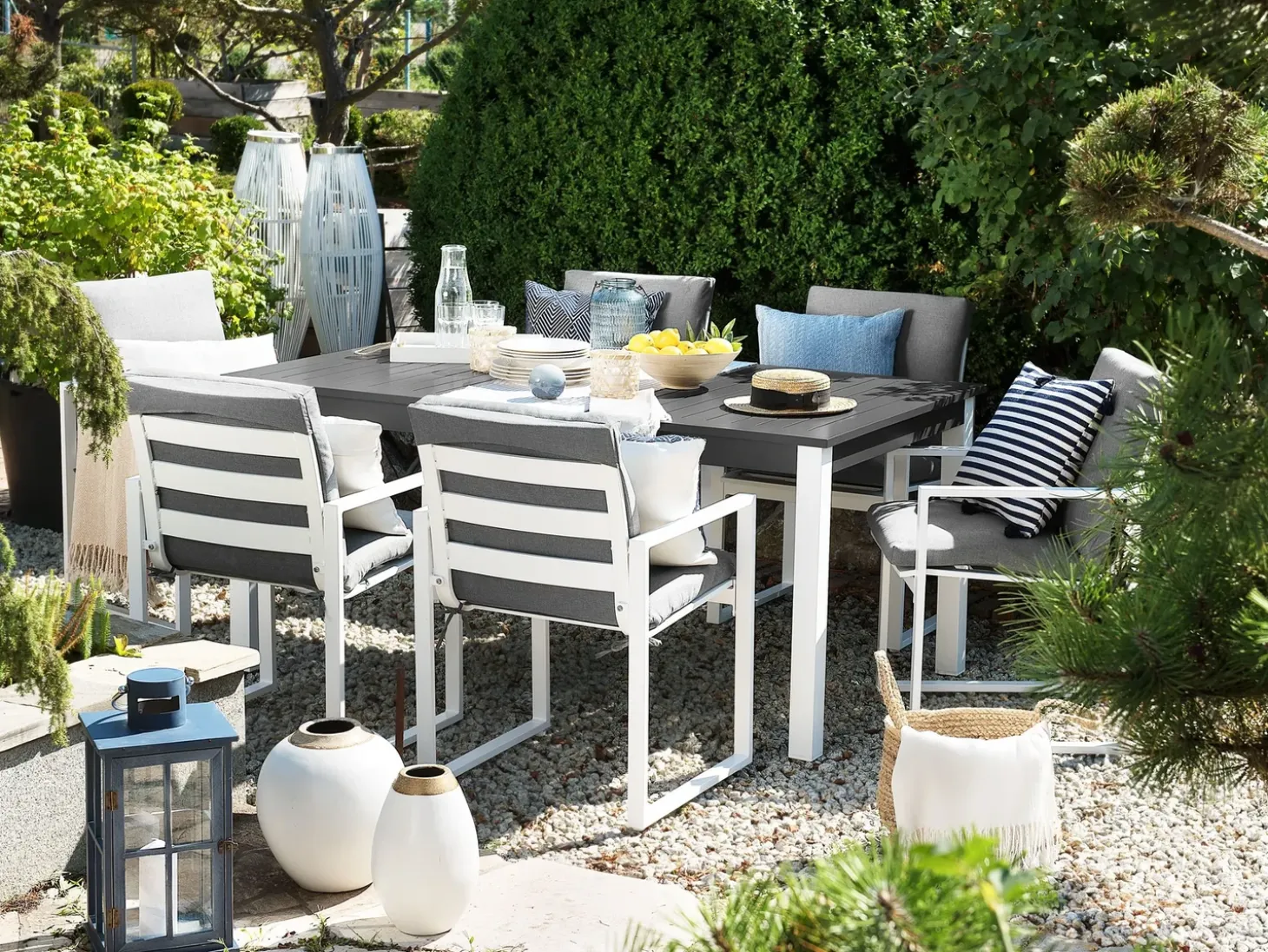 Havebord med udtræk PANCOLE 168/248 cm 100 cm Metal Grå