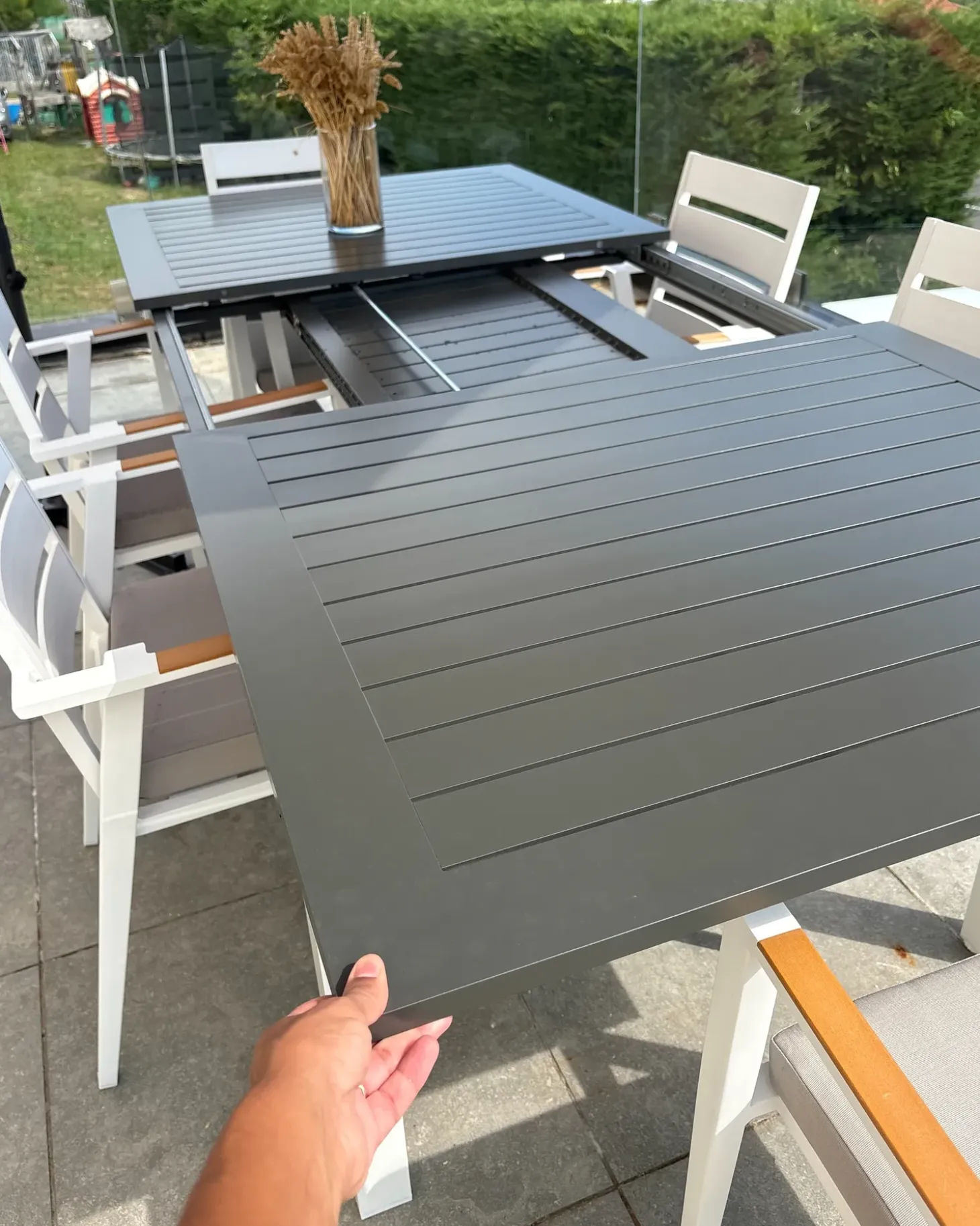 Havebord med udtræk PANCOLE 168/248 cm 100 cm Metal Grå
