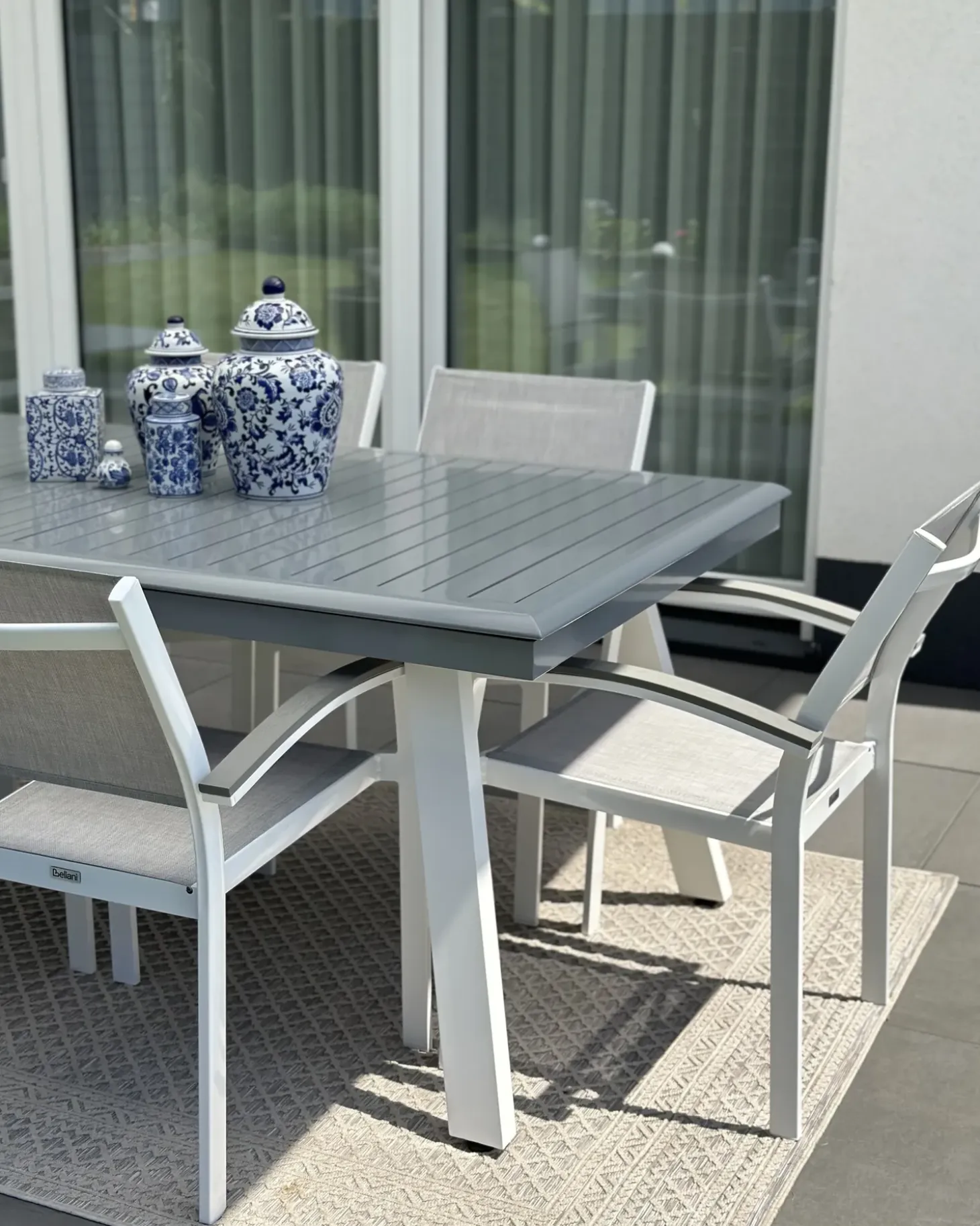 Havebord med udtræk PERETA 175/255 cm 100 cm Metal Lysegrå
