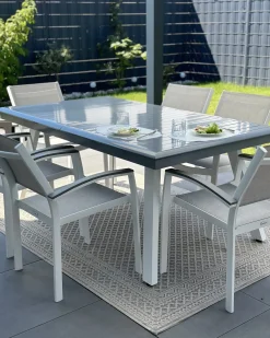 Havebord med udtræk PERETA 175/255 cm 100 cm Metal Lysegrå