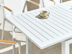 Havebord med udtræk SKALOMA 180/240 cm 90 cm Metal Hvid