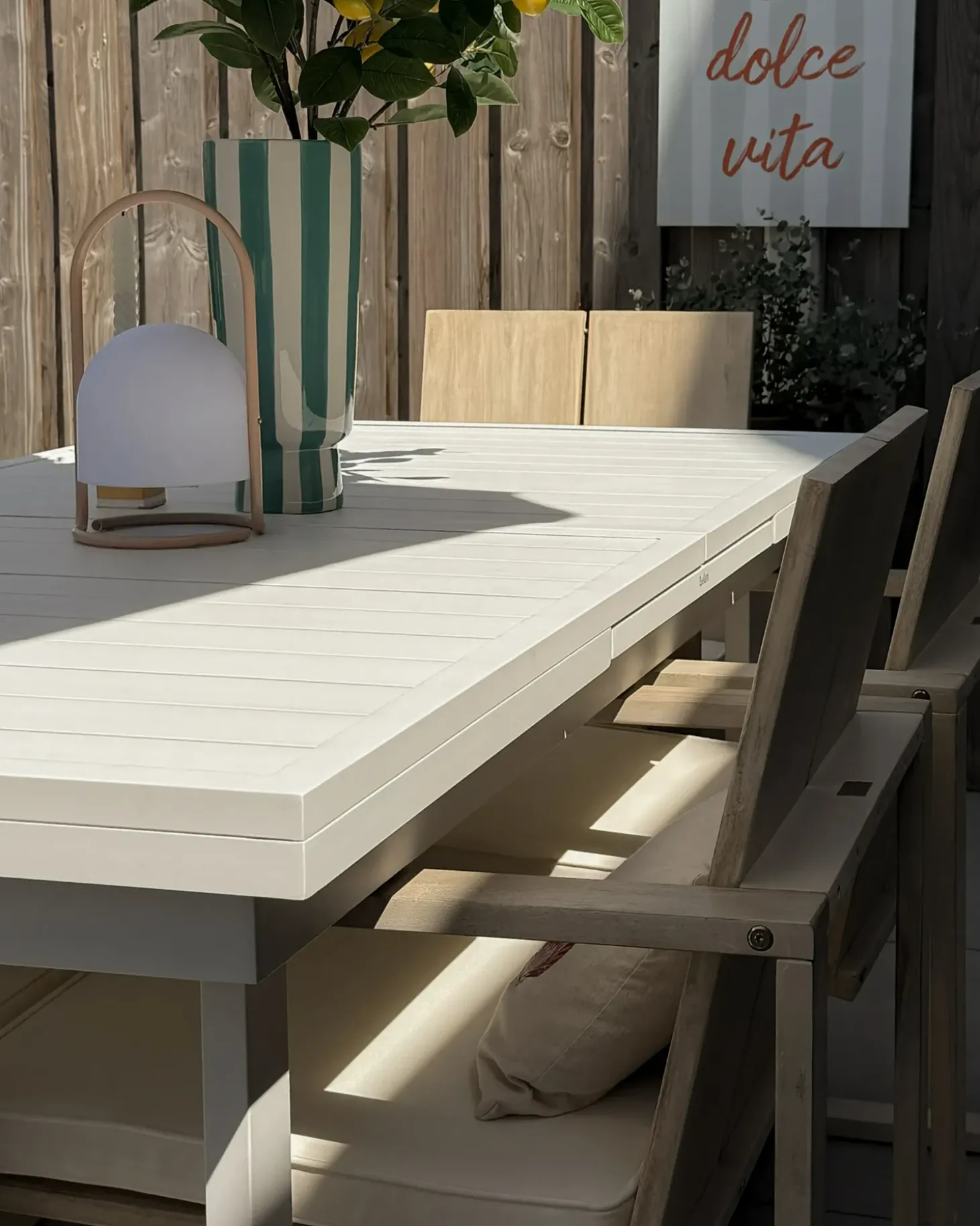 Havebord med udtræk VALCANETTO 180/240 cm 90 cm Metal Hvid