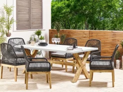 Havebord OLBIA 200 cm 100 cm Beton Hvid