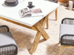 Havebord OLBIA 200 cm 100 cm Beton Hvid