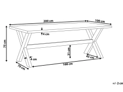 Havebord OLBIA 200 cm 100 cm Beton Hvid