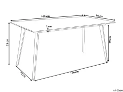 Havebord RODALLO 160 cm 90 cm Sten Grå marmor