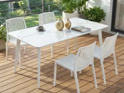 Havebord RODALLO 160 cm 90 cm Sten Hvid marmor