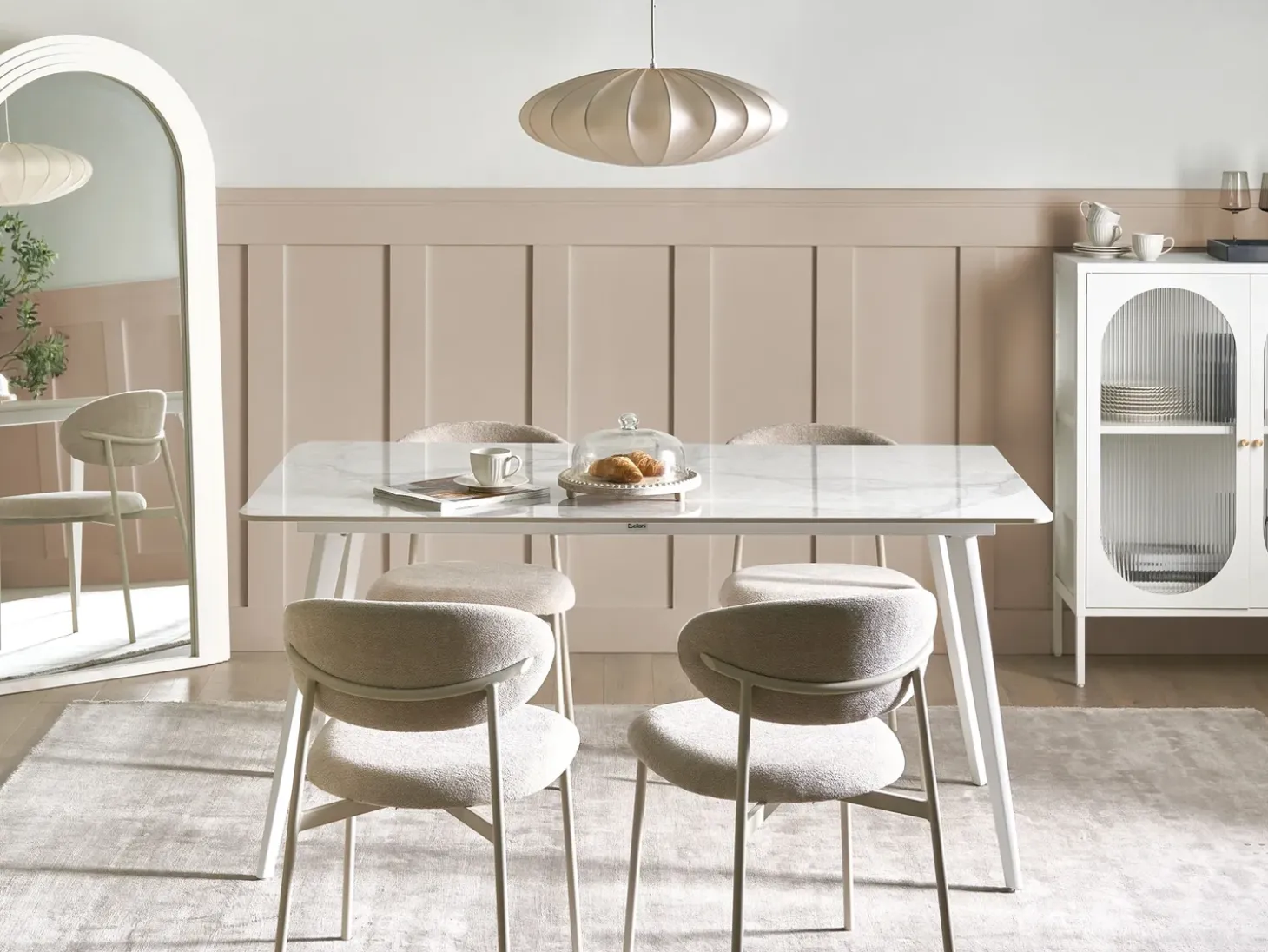 Havebord RODALLO 160 cm 90 cm Sten Hvid marmor