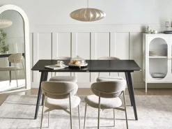 Havebord RODALLO 160 cm 90 cm Sten Sort marmor