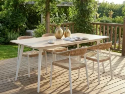 Havebord RODALLO 160 cm 90 cm Sten Travertin Effekt