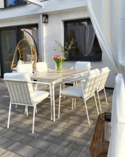 Havebord RODALLO 160 cm 90 cm Sten Travertin Effekt