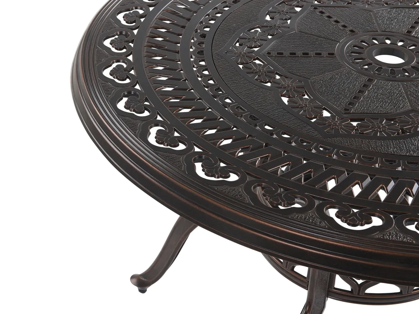 Havebord SALENTO 102 cm 102 cm Metal Mørkebrun