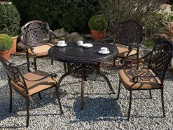 Havebord SALENTO 102 cm 102 cm Metal Mørkebrun