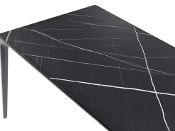 Havebord SOVARETO 180 cm 90 cm Marmor effekt Sort marmor