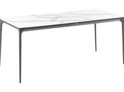 Havebord SOVARETO 180 cm 90 cm Marmor effekt Hvid marmor