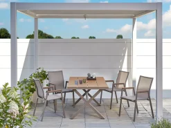 Havebord TIANO 160 cm 90 cm Metal Brungrå