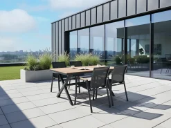 Havebord TIANO 160 cm 90 cm Metal Sort