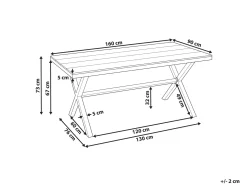 Havebord TIANO 160 cm 90 cm Metal Sort