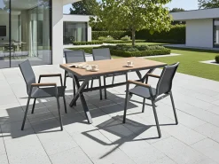 Havebord TIANO 160 cm 90 cm Metal Sort